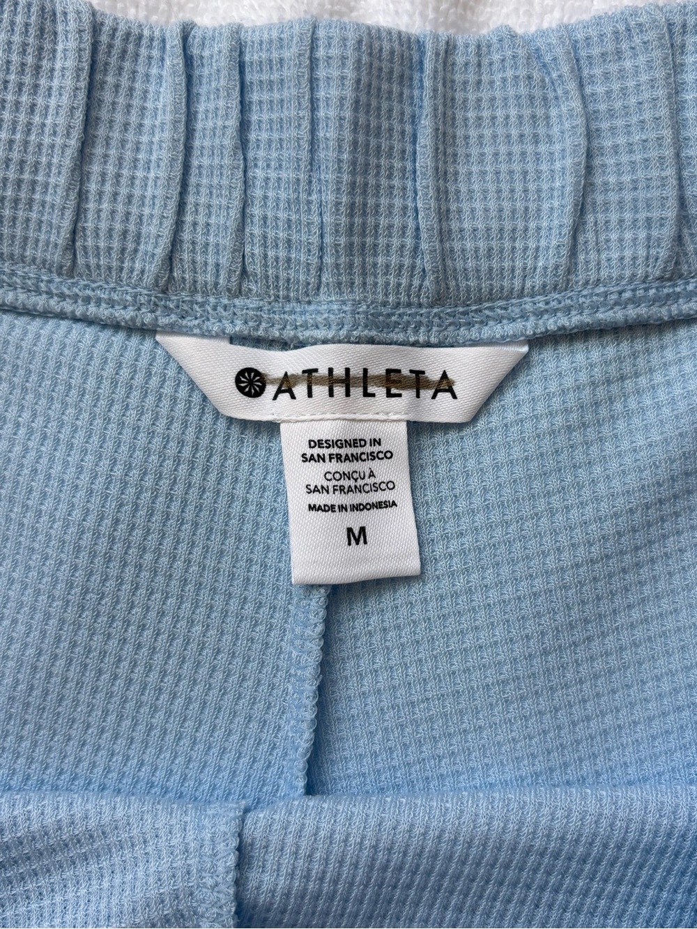 Athleta Wind Down Lounge Sleep Waffle Knit Shorts Blue Size M - Picture 8 of 8